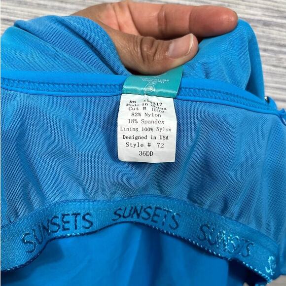 Sunsets California Ava Tiered Tankini Swimwear Set / Size- Top 36DD-Button 14 - Picture 10 of 15